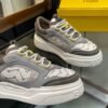 FND Chunky Trainers with Lime Accents - Grey & Off-White