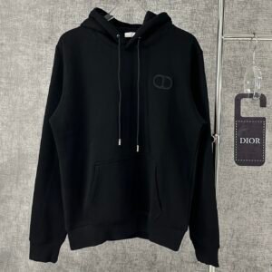 CD Embroidered Logo Pullover Hoodie - Black