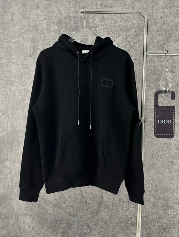 CD Embroidered Logo Pullover Hoodie - Black