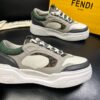 FND Low-Top Trainers with Subtle Green Accents -Grey/White
