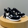 HRMS Cow-Print Canvas & Leather Low-Top Trainers – Black & White