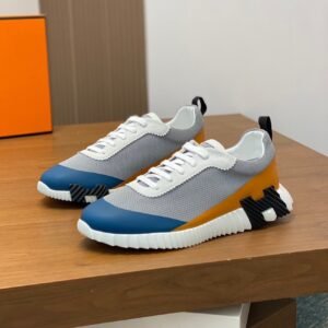 HRMS Mesh Low-Top Trainers – Grey Blue & Orange