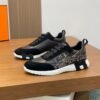 HRMS Circuit Board Pattern Suede & Leather Trainers – Black