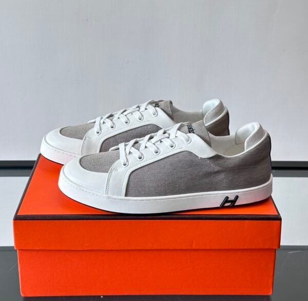 HRMS Low-Top Skate Canvas & Leather Trainers - Grey