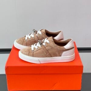 HRMS Day Suede Trainers with Functional Kelly Buckle - Beige
