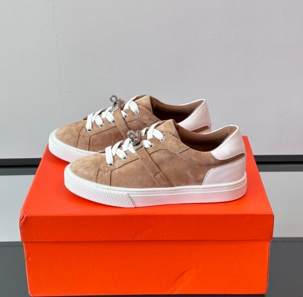3 HRMS Day Suede Trainers with Functional Kelly Buckle - Beige