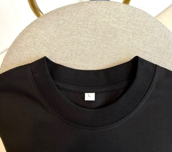 3 BLMN Paris Gold Logo Embossed Cotton T-Shirt – Black