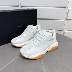 AMR Mesh & Suede Gum Sole Bone Runner Trainers – Off-White