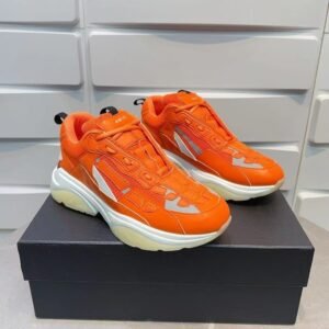 AMR Mesh & Leather Bone Runner Trainers – Orange