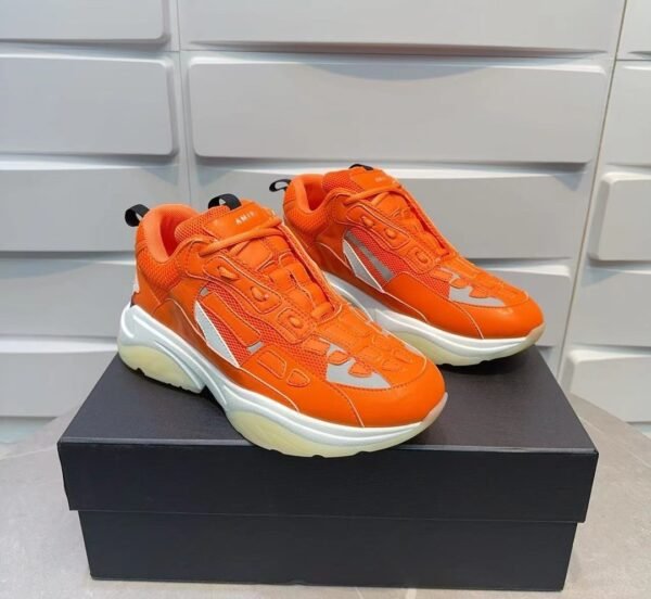 AMR Mesh & Leather Bone Runner Trainers – Orange
