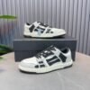 AMR Skel Leather Trainers – Light Grey with Black Accents