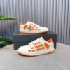 AMR Skel Leather Trainers – White with Orange Accents