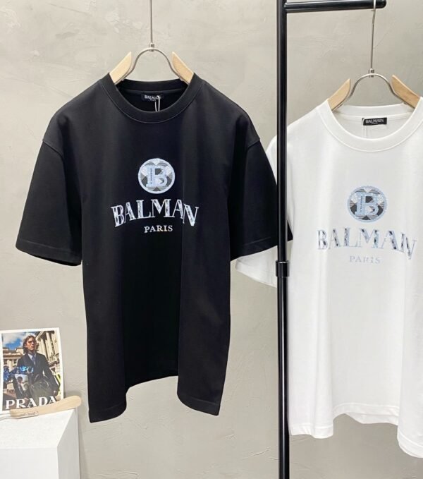 BLMN Paris Rhinestone Details Logo-Print T-Shirt