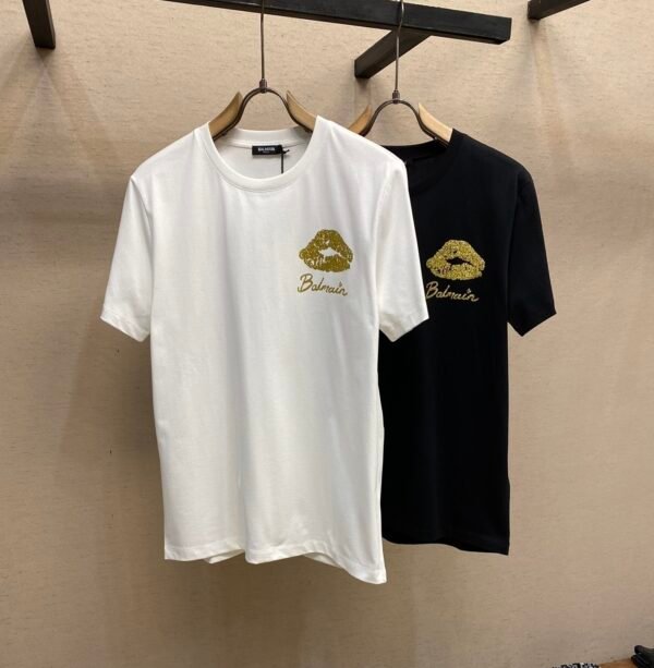 BLMN Gold Logo Kiss Print T-Shirt - White