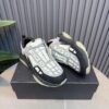AMR Mesh Suede & Leather Bone Runner Trainers – Grey Black & White