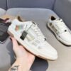 3 AMR Skel Leather Trainers – White with Holographic Brown Accents