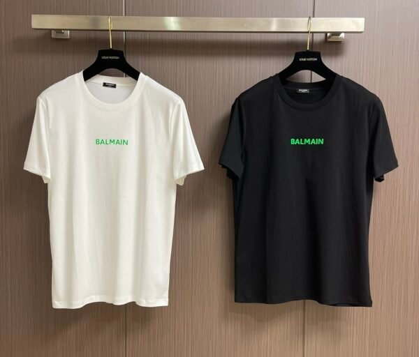BLMN Bright Green Logo-Print Crewneck T-Shirt - Black