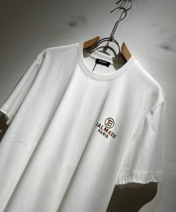BLMN Paris Holographic Logo Crewneck T-Shirt - White