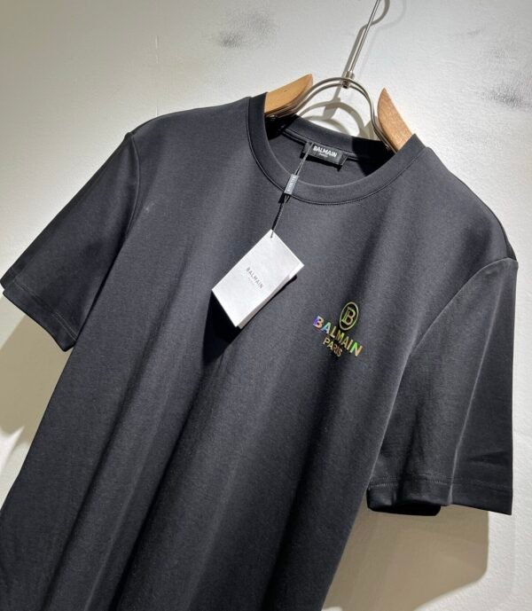 BLMN Paris Holographic Logo Crewneck T-Shirt – Black