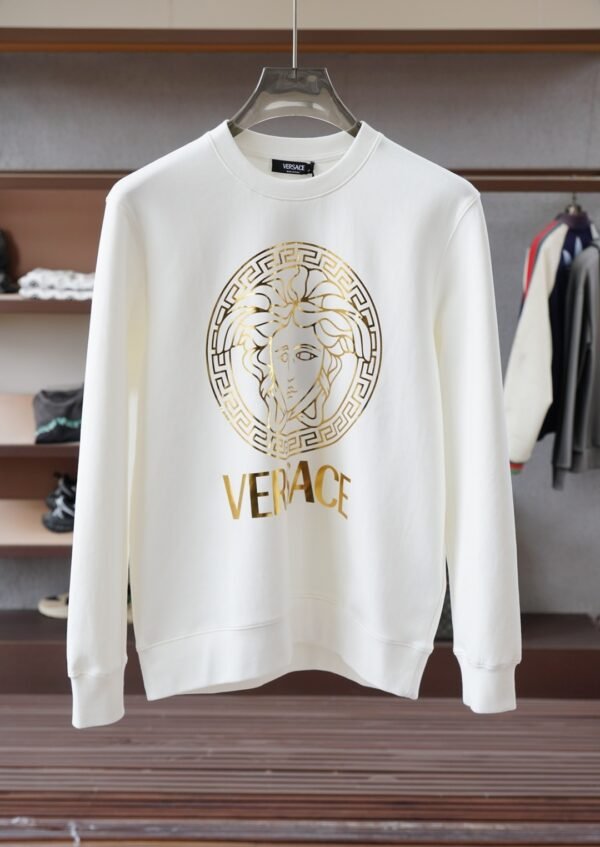 VRSC Medusa Medallion Gold-Tone Logo Print Jumper - Black