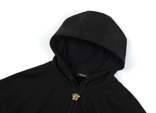 VRSC La Medusa Cotton Hoodie with Gold-Tone Hardware – Black