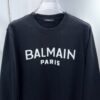 BLMN Logo Print Crewneck Long-Sleeves Tee Jumper - Black