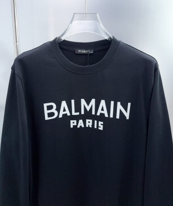 BLMN Logo Print Crewneck Long-Sleeves Tee Jumper - Black