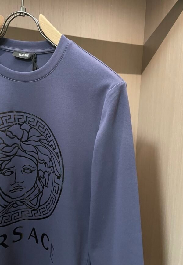 VRSC Metallic Medusa Head Print Cotton Jumper - Blue