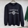 3 VRSC White Medusa Print Greek Key Pattern Crewneck Jumper – Black