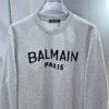 3 BLMN Logo Print Crewneck Long-Sleeves Tee Jumper – Light Grey