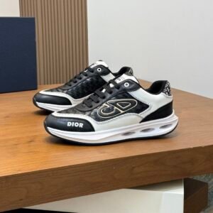 DXR CD Leather Trainers – Black & White