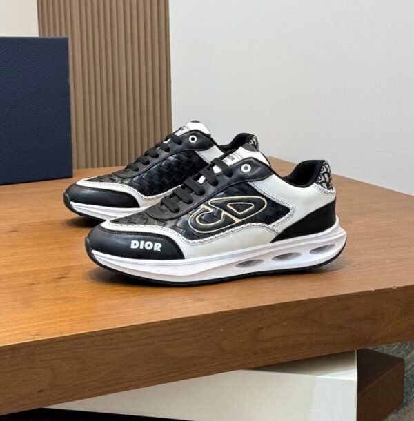 DXR CD Leather Trainers – Black & White