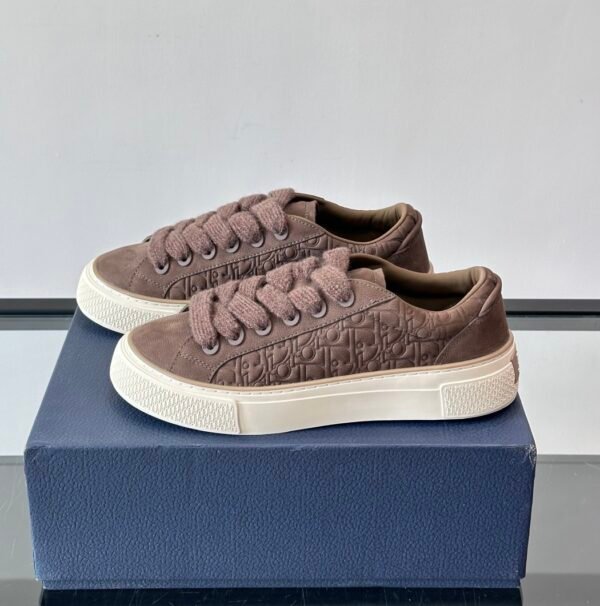 DXR CD Spin Suede & Oblique Canvas Trainers – Brown