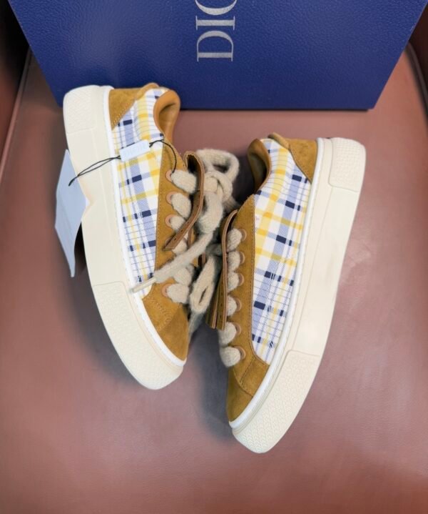 DXR CD Tan Suede Fringed Tongue & Mohair Laces Spin Trainers