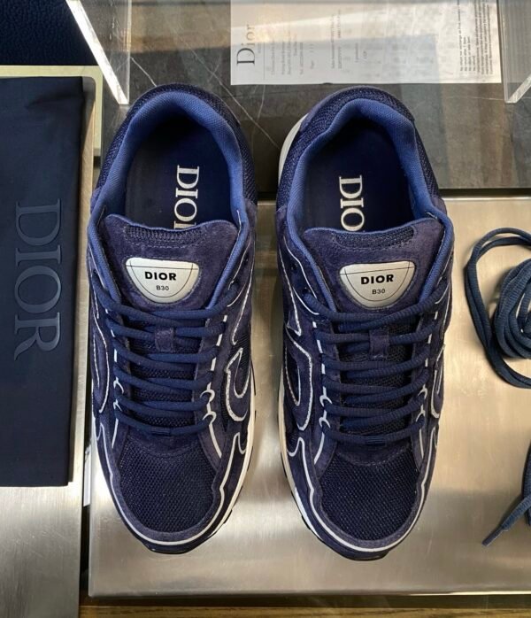 3 DXR CD Navy Blue Suede & Technical Mesh Trainers