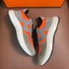 3 HRMS Suede Low-Top Trainers – Orange & Grey