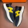 HRMS Suede Low-Top Trainers – Blue & Yellow