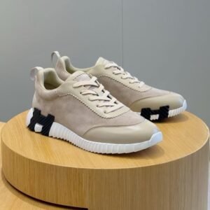 HRMS Leather & Suede Trainers – Beige