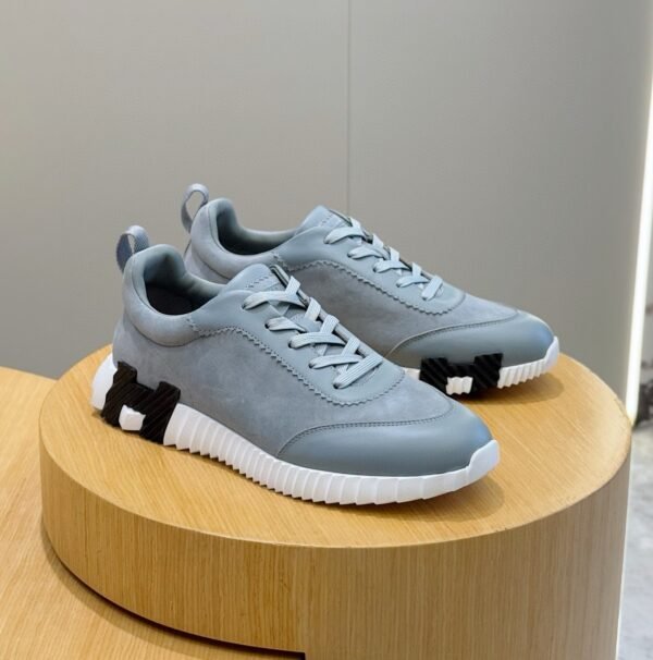 HRMS Leather & Suede Trainers – Grey
