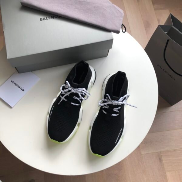 3060be1f BLNCG Sock-Style Trainers with Sculpted Sole and Neon Accents - Black/White