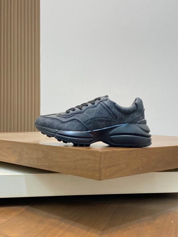 GCCI Trainers with All-Over Monogram Pattern -Black