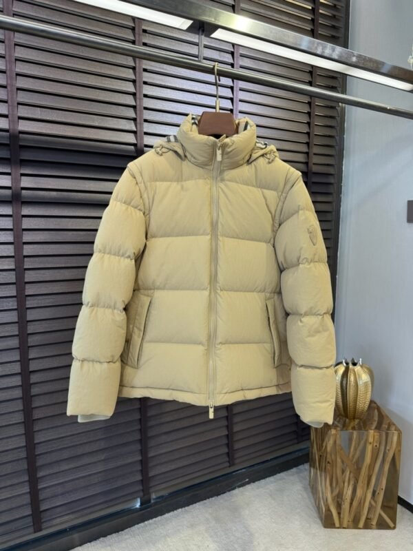 BRBY Hooded Padded Puffer Jacket - Light Beige