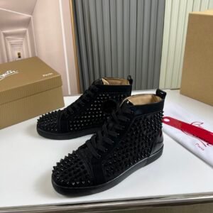 CLB High-Top Trainers in Black with All-Over Stud Panel Details