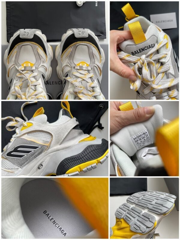 BLNCG Low-Top Trainers with Yellow Accents - White/Grey