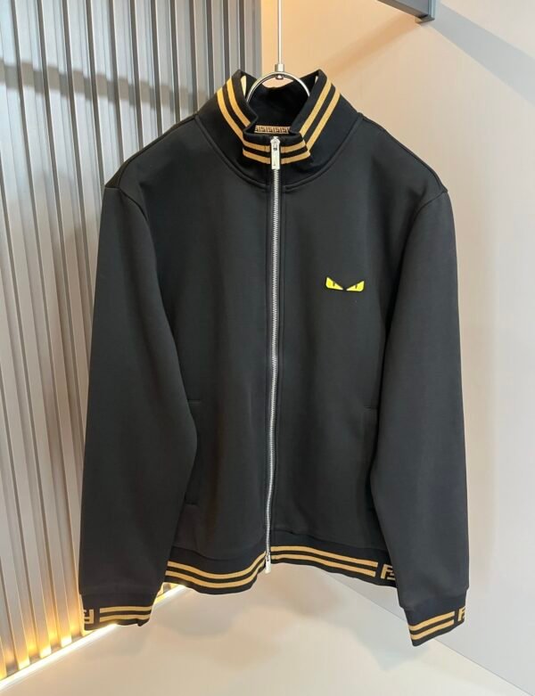 FND Zip-Up Jacket with Eye Motif - Black