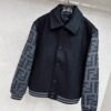 FND Contrast Sleeve Varsity Jacket - Black