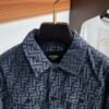 FND All-Over Pattern Button-Front Jacket - Navy Blue