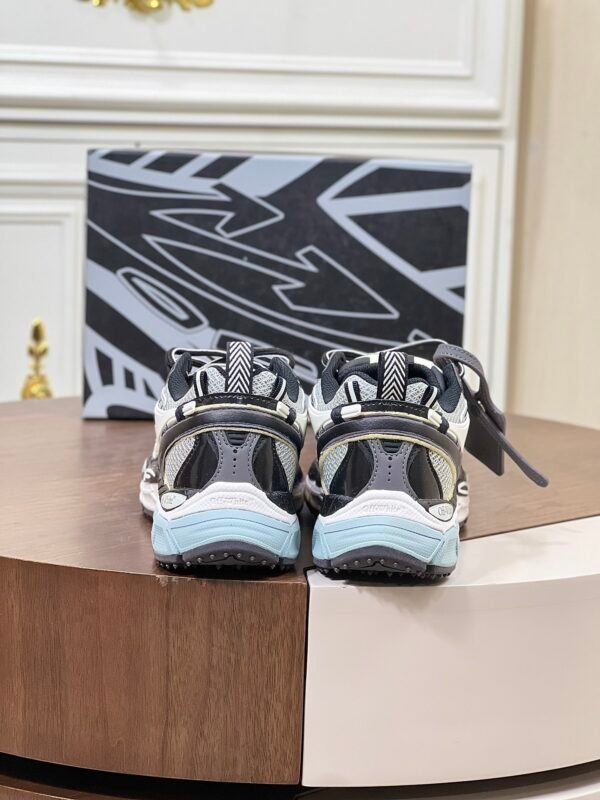 OFFW Mesh Trainers with Graphic Panel Details - Black/White