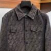 FND All-Over Pattern Button-Front Jacket - Dark Brown