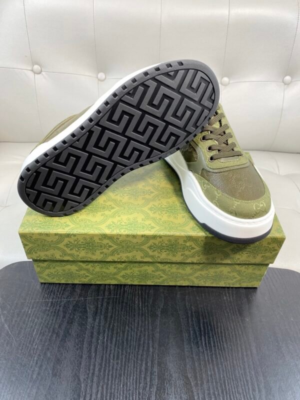 GCCI Trainers with Olive Green Panel Details